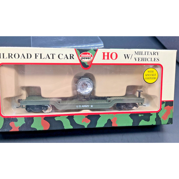 Model Power Military HO Railroad Flat Train Car Search Light w/knuckle couplers - Picture 12 of 14